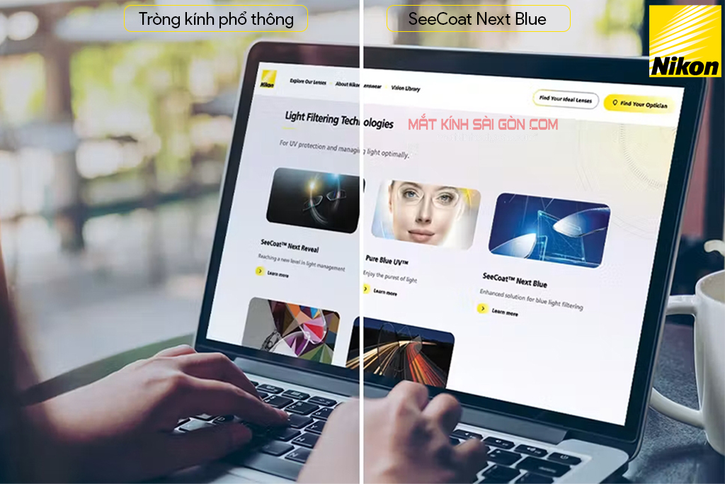 TRÒNG KÍNH KIỂM SOÁT ÁNH SÁNG XANH NIKON SEECOAT NEXT - Hover