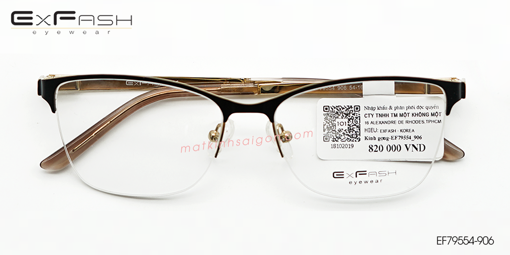 Gọng Kính Hợp Kim Exfash EF79554-906 - Hover