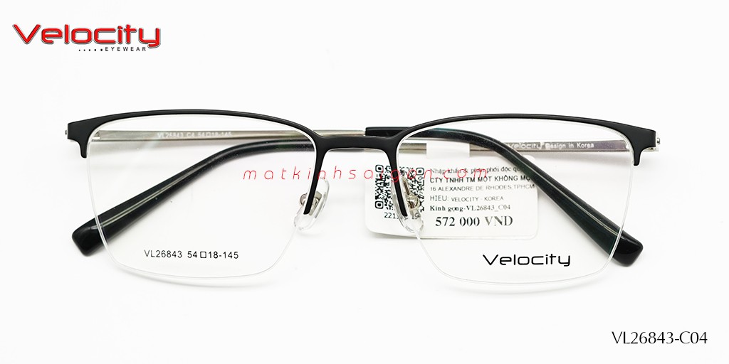 GỌNG KÍNH HỢP KIM VELOCITY VL26843-C04 - Hover