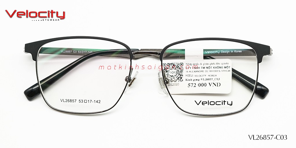 GỌNG KÍNH HỢP KIM VELOCITY VL26857-C03 - Hover