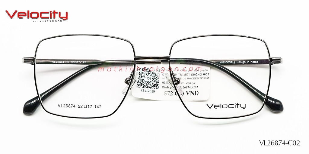 GỌNG KÍNH HỢP KIM VELOCITY VL26874-C02 - Hover
