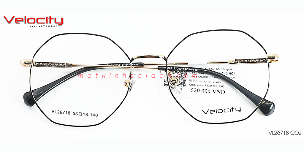 GỌNG KÍNH HỢP KIM VELOCITY VL26718-CO2 - Hover