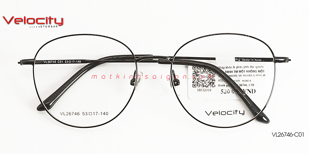 GỌNG KÍNH HỢP KIM VELOCITY VL26746-C01 - Hover