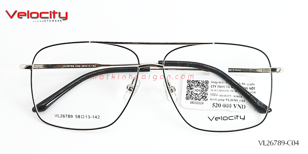 GỌNG KÍNH HỢP KIM VELOCITY VL26789-C04 - Hover