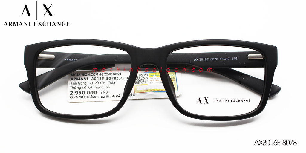 Gọng Kính Nhựa TR90 Armani Exchange AX3016F-8078 - Hover