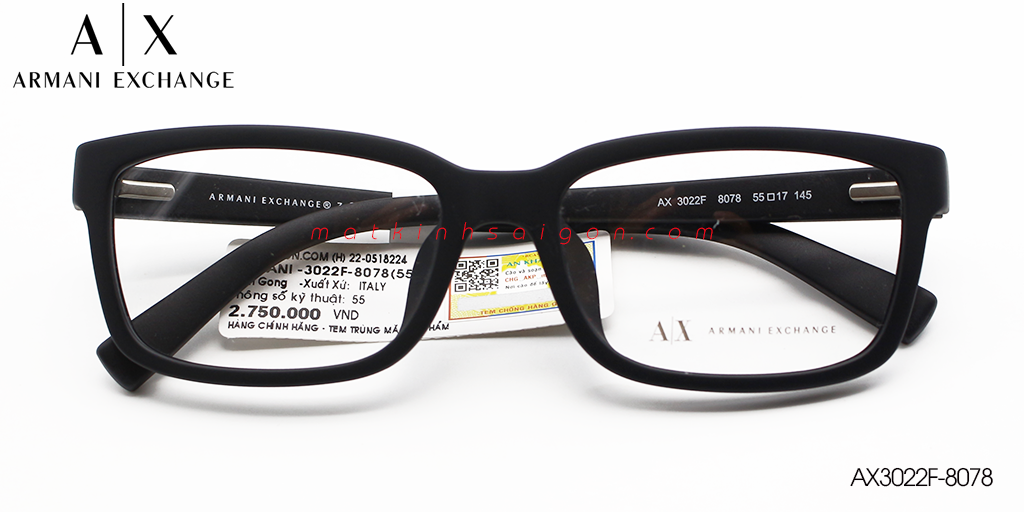 Gọng Kính Nhựa TR90 Armani Exchange AX3022F-8078 - Hover