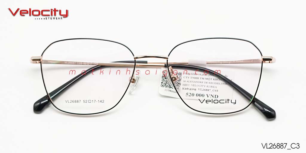 GỌNG KÍNH HỢP KIM VELOCITY VL26887_C3 - Hover