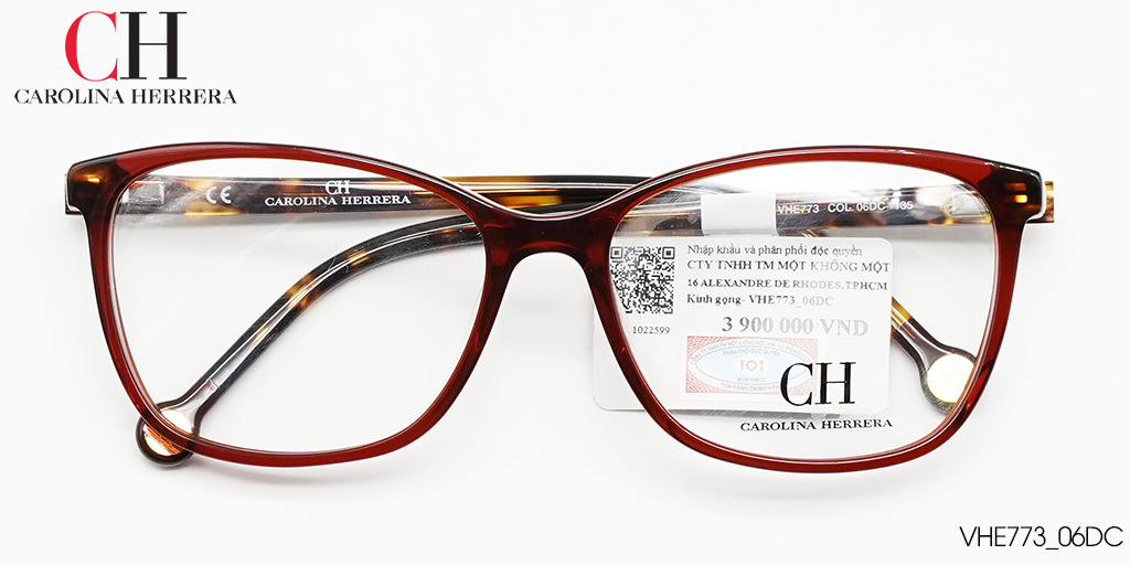 GỌNG KÍNH NHỰA TR90 CAROLINA HERRERA VHE773 06DC - Hover