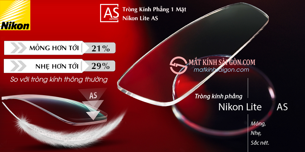 TRÒNG KÍNH PHẲNG 1 MẶT NIKON 1.60 LITE 3AS ECC - Hình 3