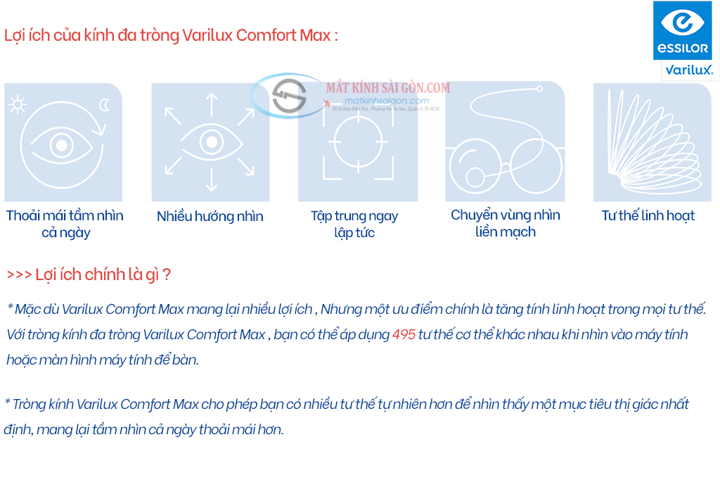 Tròng Kính Đa Tròng 1.50 Essilor Varilux Comfort Max - Hình 4